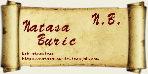 Nataša Burić vizit kartica